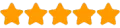 Five golden stars on black background. A perfect rating signifying excellence in service. Showcase of top-notch quality and satisfaction.