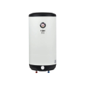 Electric water heater with a sleek white exterior and black accents, showcasing a temperature gauge, relevant for water heater services in West Chester, PA.