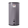 Storage tank water heater with a sleek gray exterior, featuring a label indicating commercial use, relevant for water heater installation and repair services in West Chester, PA.