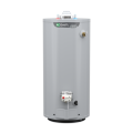 AO Smith propane water heater with a cylindrical design, featuring a temperature control dial and connections for gas and water, representing reliable hot water solutions for homes in West Chester, PA.