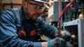technician conducting furnace repair