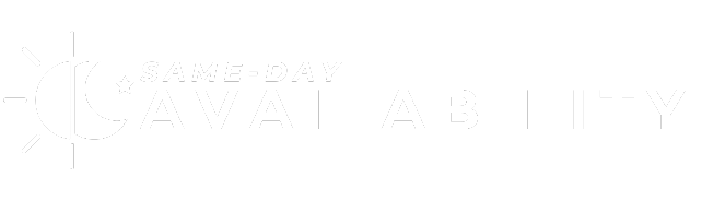 Same-Day Availability: Moon and star graphic with text on a black background. Check for same-day availability in West Chester, PA.