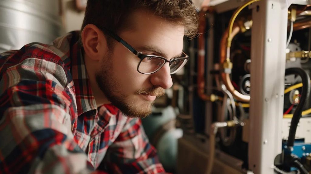 malvern homeowner checking their furnace before calling the pros