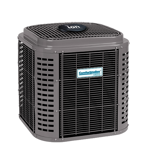Two-stage heat pump unit designed for efficient heating and cooling, featuring a sleek, modern exterior, ideal for homeowners in West Chester seeking reliable HVAC solutions.