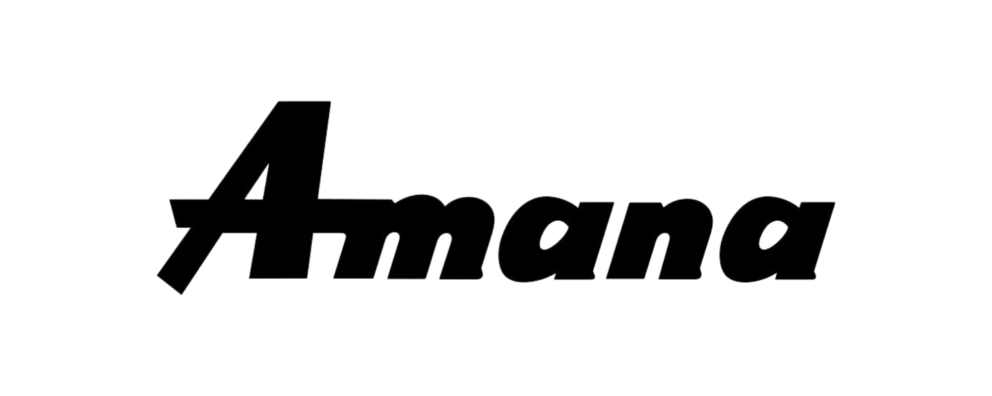 Amana logo on a blue-gray background, a brand known for quality and reliability in home appliances for your home page needs.