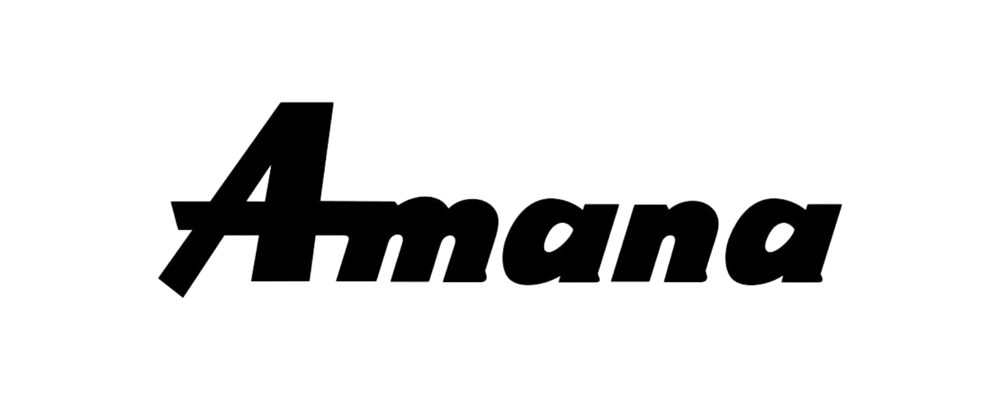 Amana logo on a blue-gray background, a brand known for quality and reliability in home appliances for your home page needs.