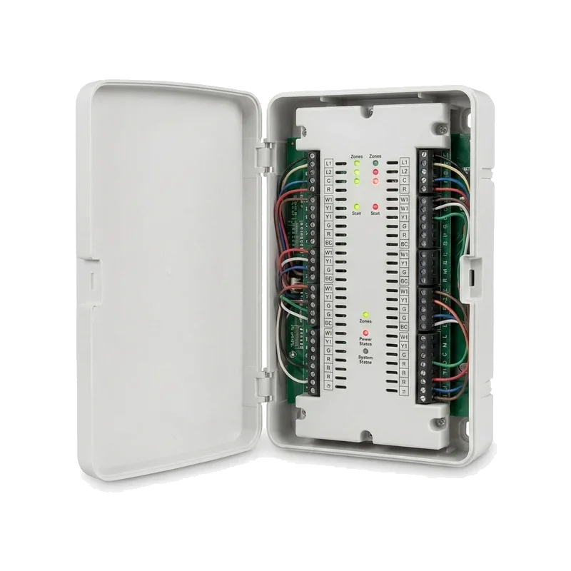 HVAC zoning control panel with labeled zone wiring | Precision Air