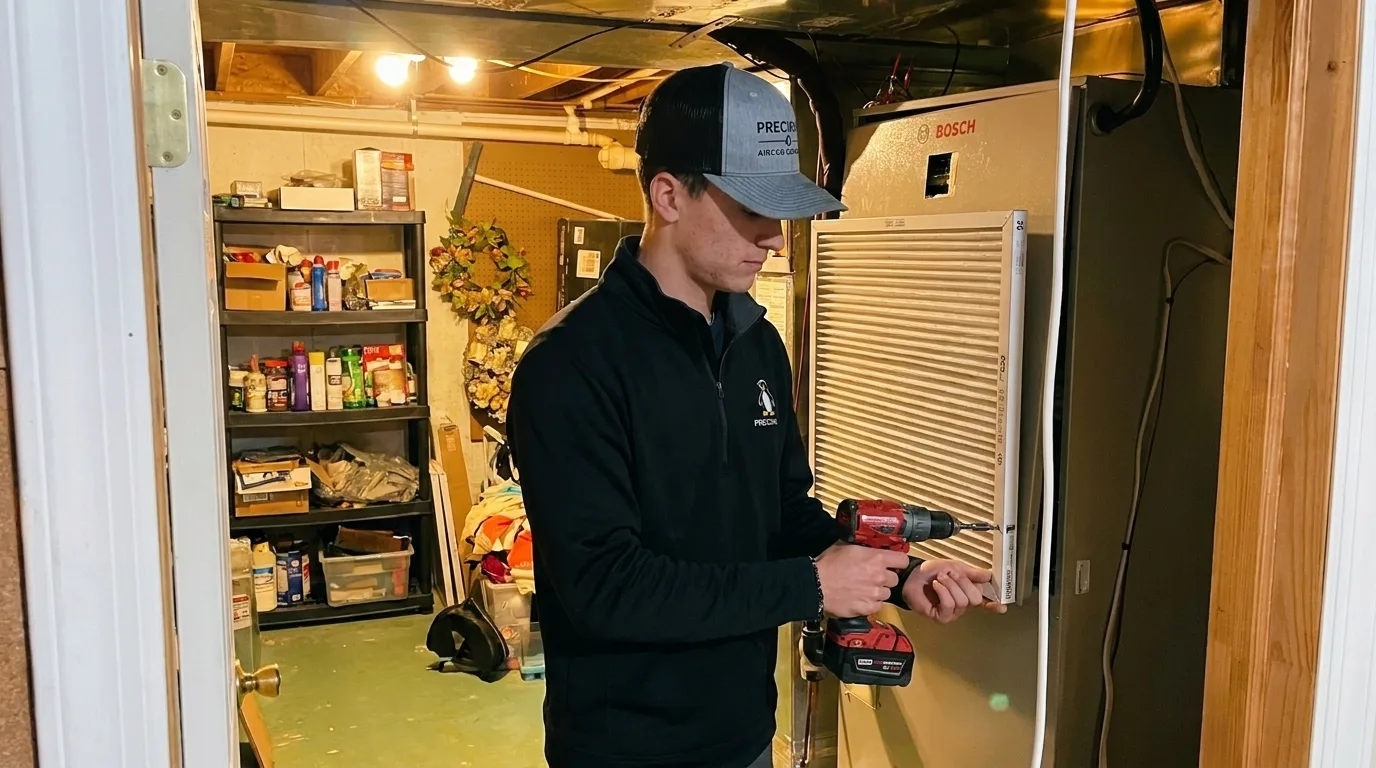 Precision Air technician at work in the Concordville, PA area