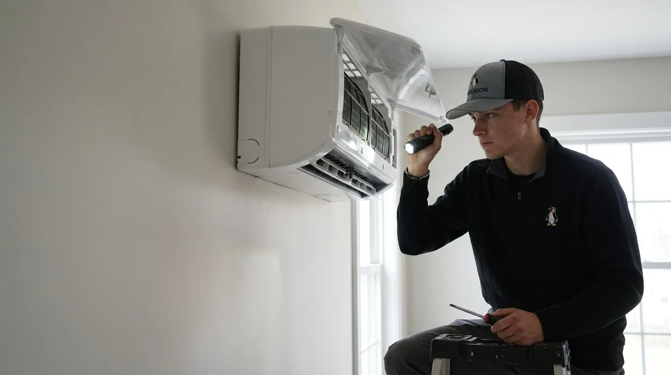 Precision Air technician at work in the Garnet Valley, PA area