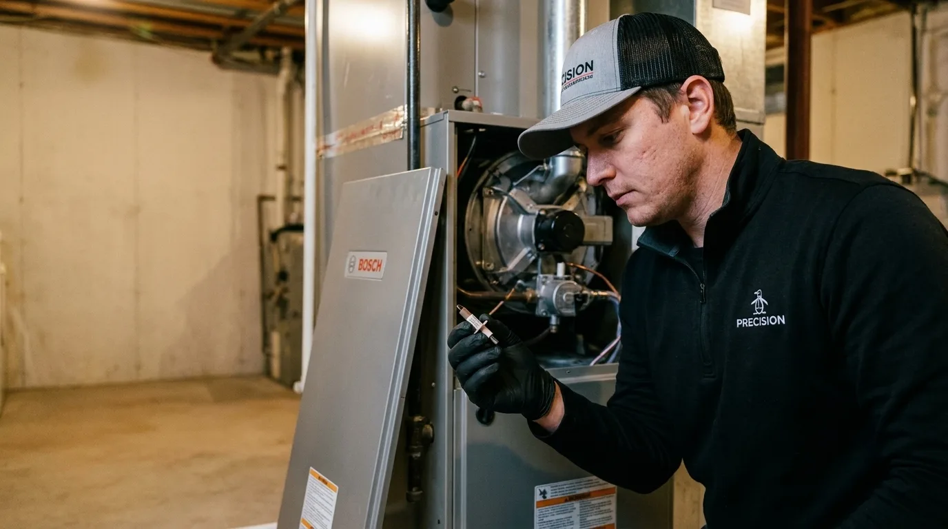 Precision Air technician at work in the Coatesville, PA area