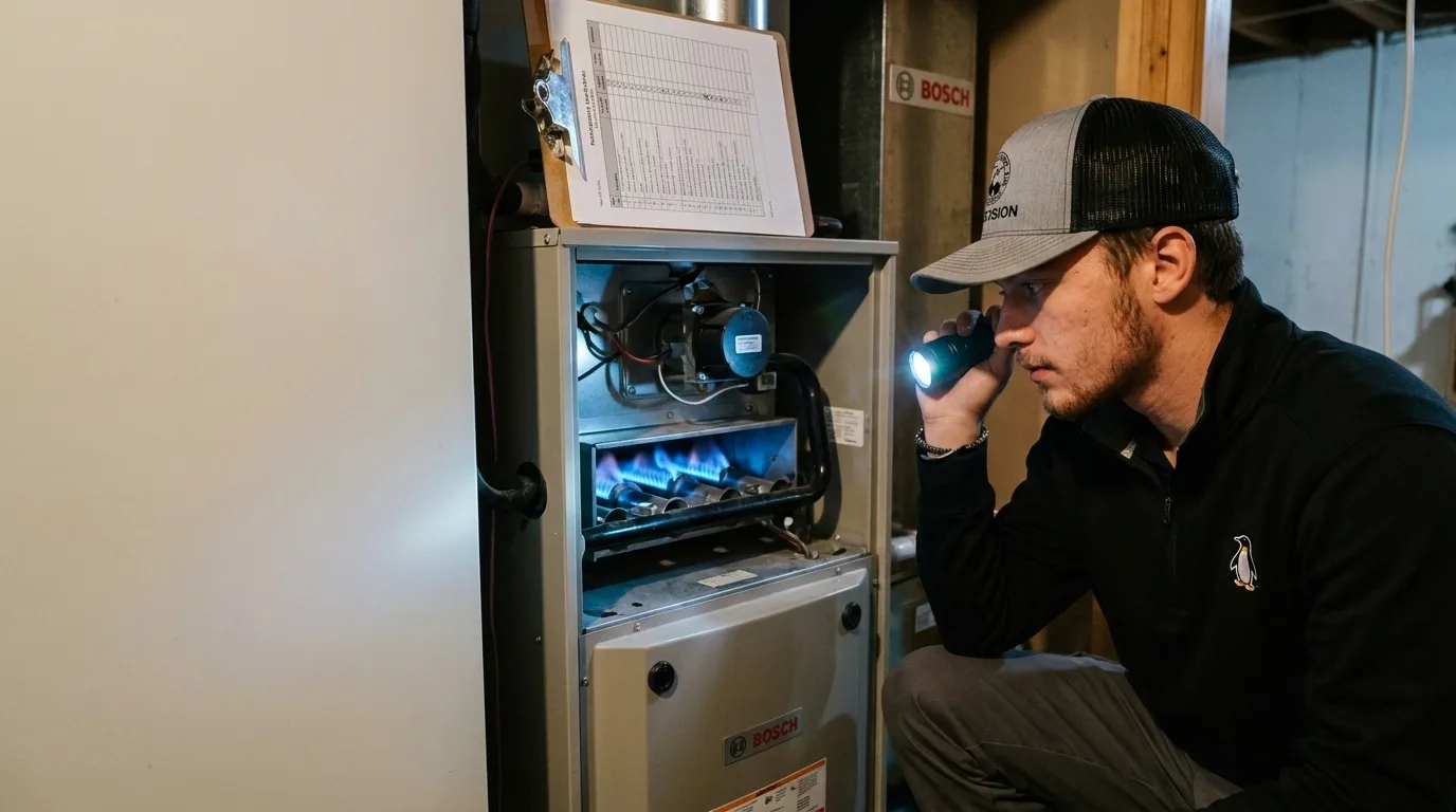 Precision Air technician at work in the Main Line, PA area