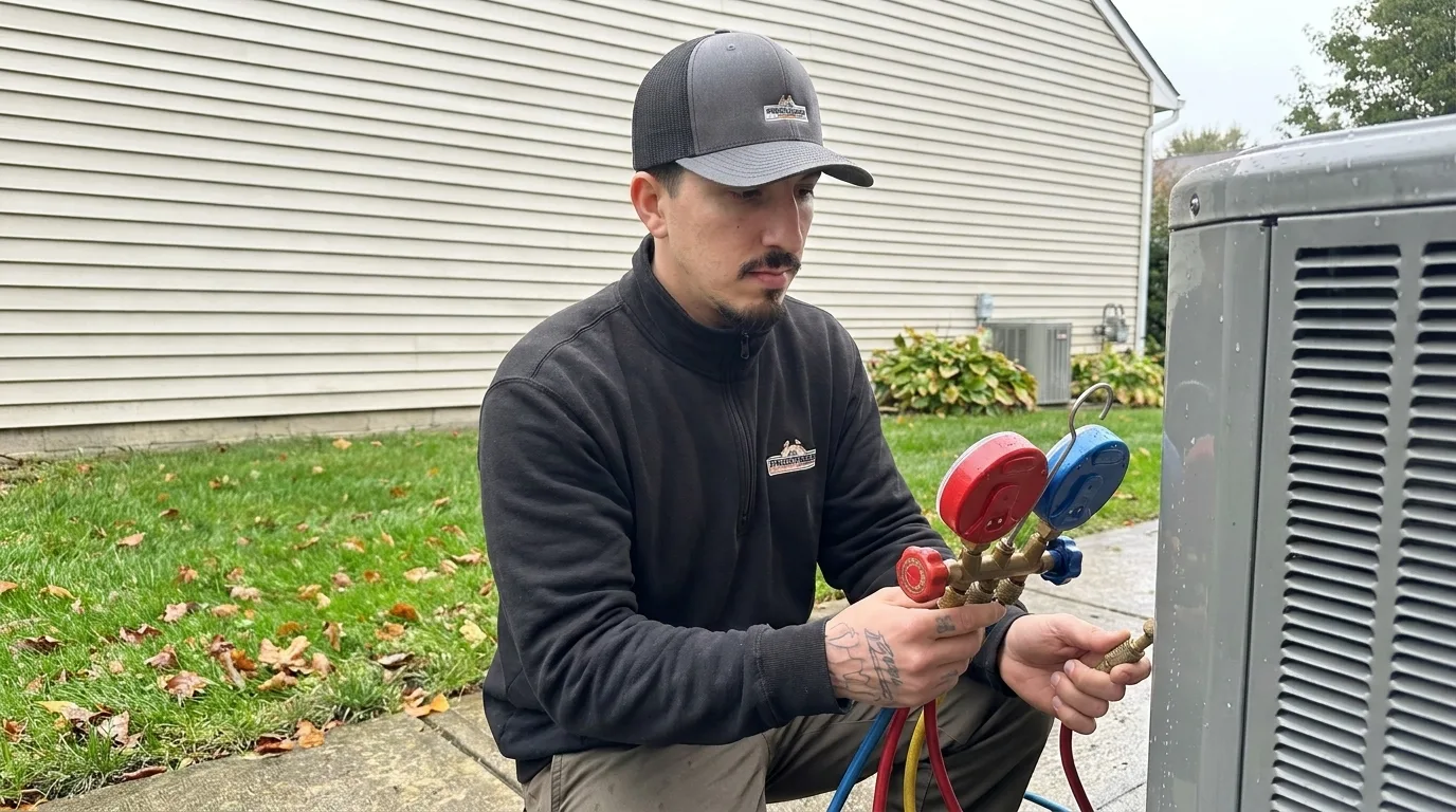 Precision Air technician at work in the Berwyn, PA area