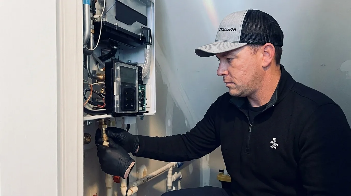 Tankless water heater installed by Precision Air