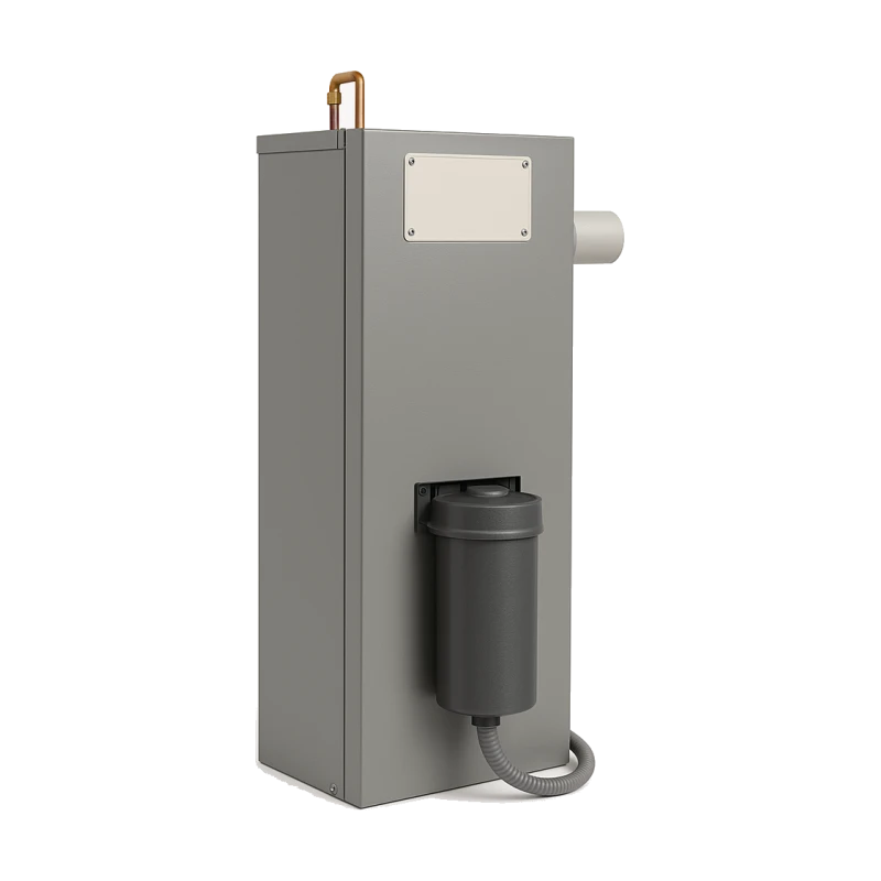 Whole-home steam humidifier with its steam canister and distribution tube | Precision Air