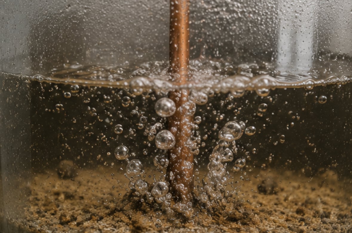 Sediment settled inside a water heater tank | Precision Air